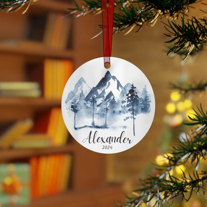 Personalized Mountain Christmas Ornament