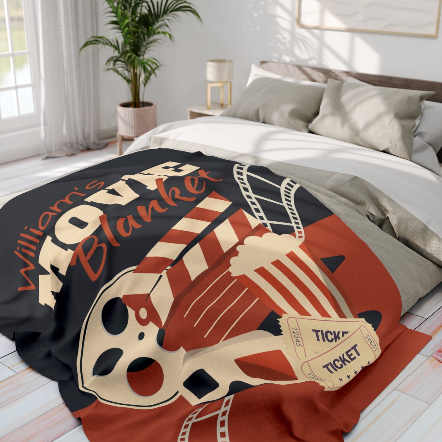 Personalized Movie Night Blanket Unique Retro Throw Blanket