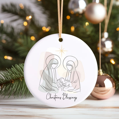 Personalized Nativity Christmas Ornament Minimalist Ornament