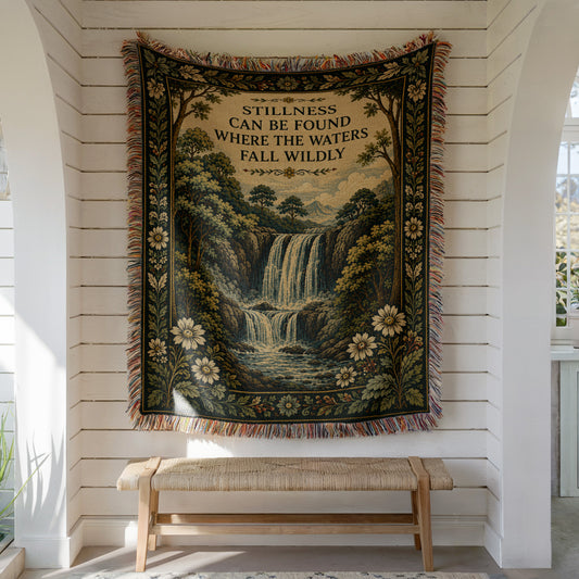Waterfall Throw Blanket Woven Tapestry