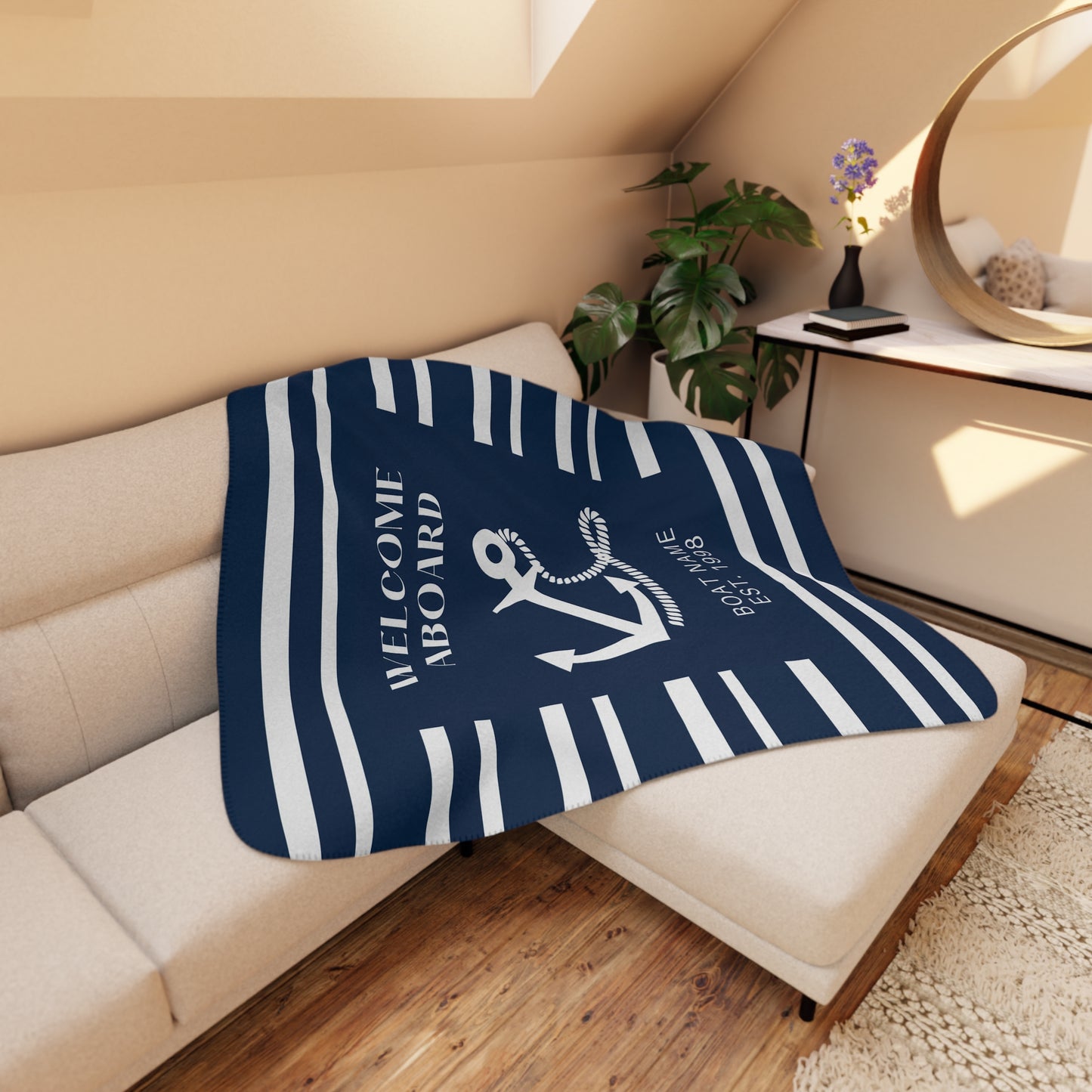 Personalized Boat Blanket Nautical Throw Blanket