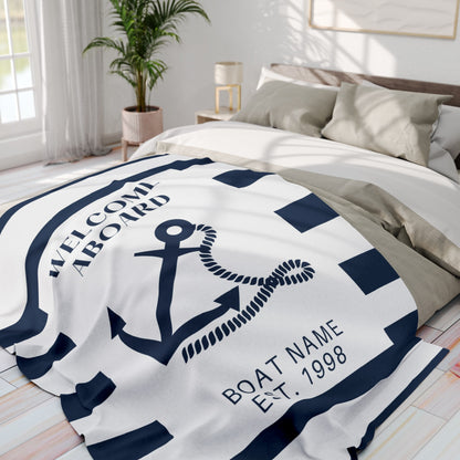 Personalized Boat Blanket Nautical Throw Blanket