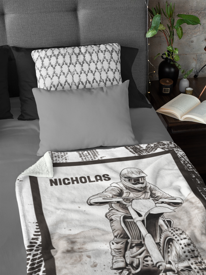 Personalized Dirtbike Blanket Custom Dirt Bike Gift