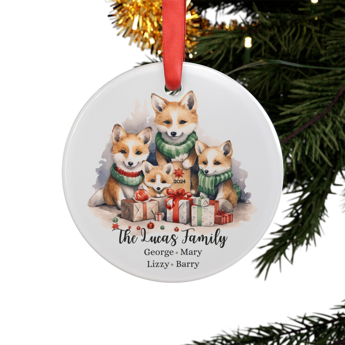 Personalized Family Of Four Christmas Ornament Holiday Gift For Family