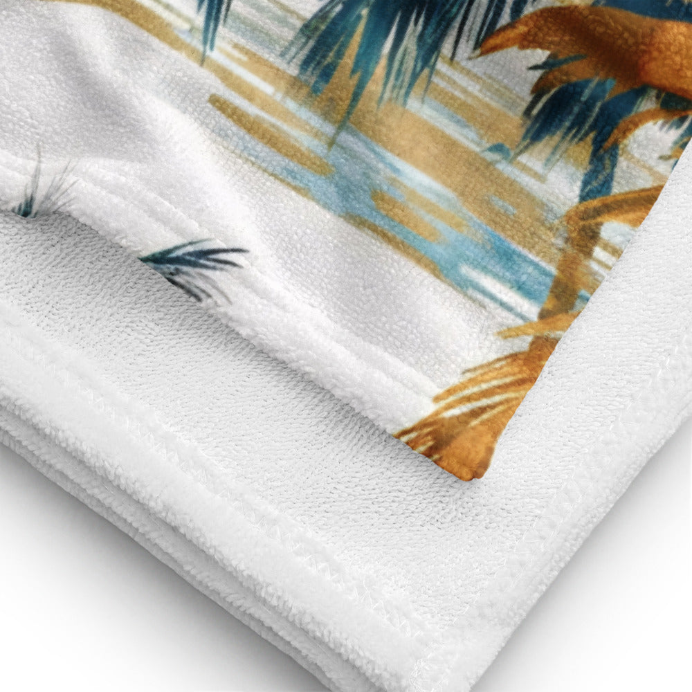 Custom Palm Tree Beach Towel Monogram Gifts