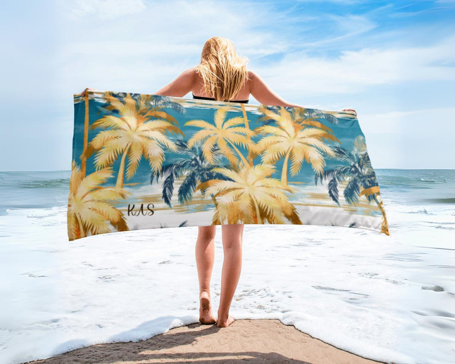 Custom Palm Tree Beach Towel Monogram Gifts