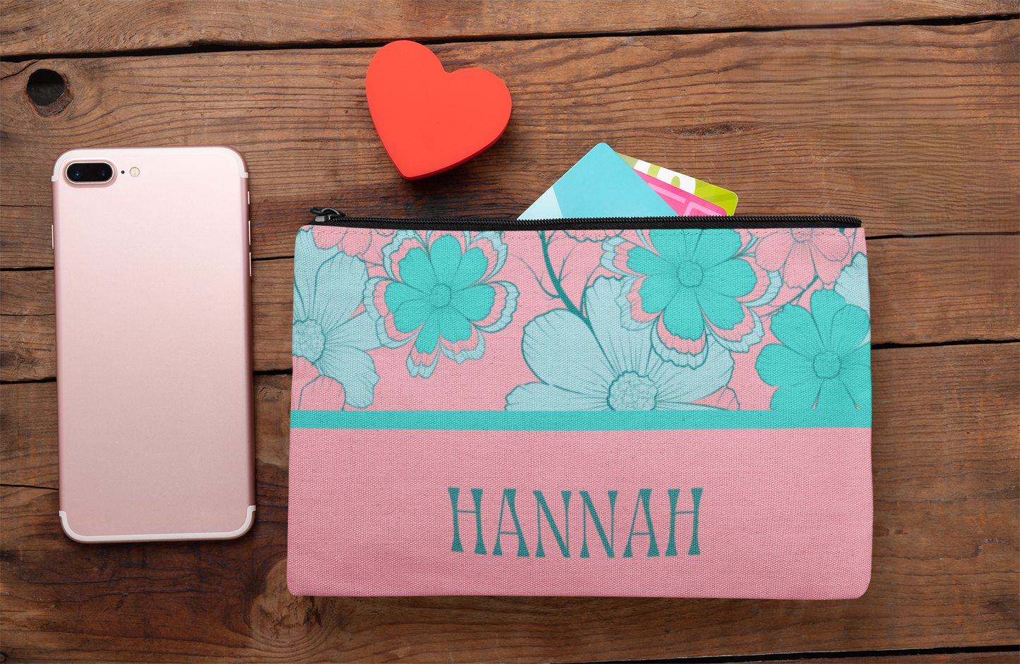 Personalized Pastel Floral Pencil Case