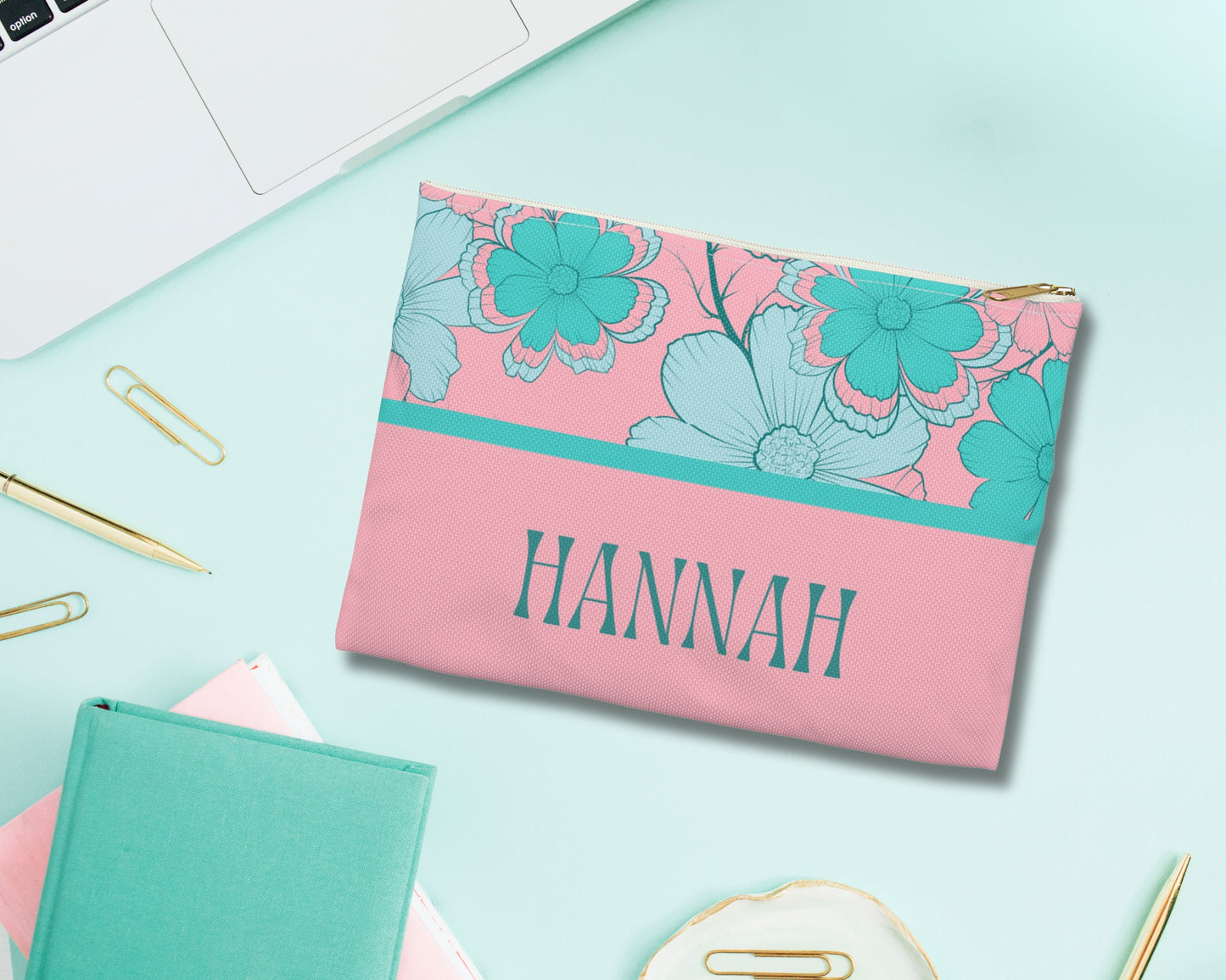 Personalized Pastel Floral Pencil Case