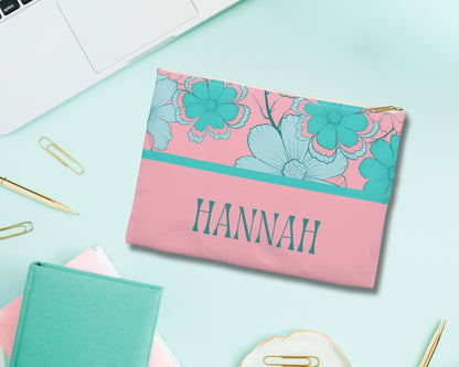 Personalized Pastel Floral Pencil Case