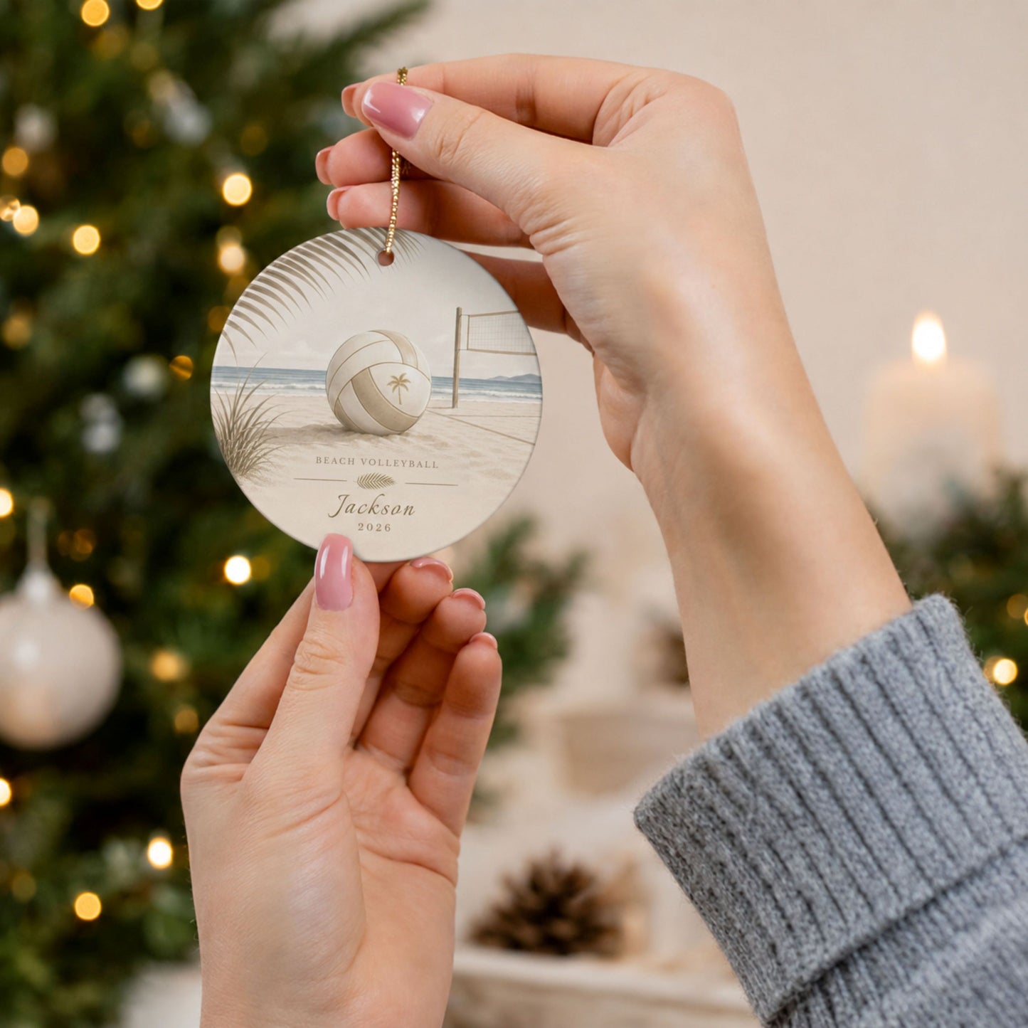 Personalized Beach Volleyball Ornament