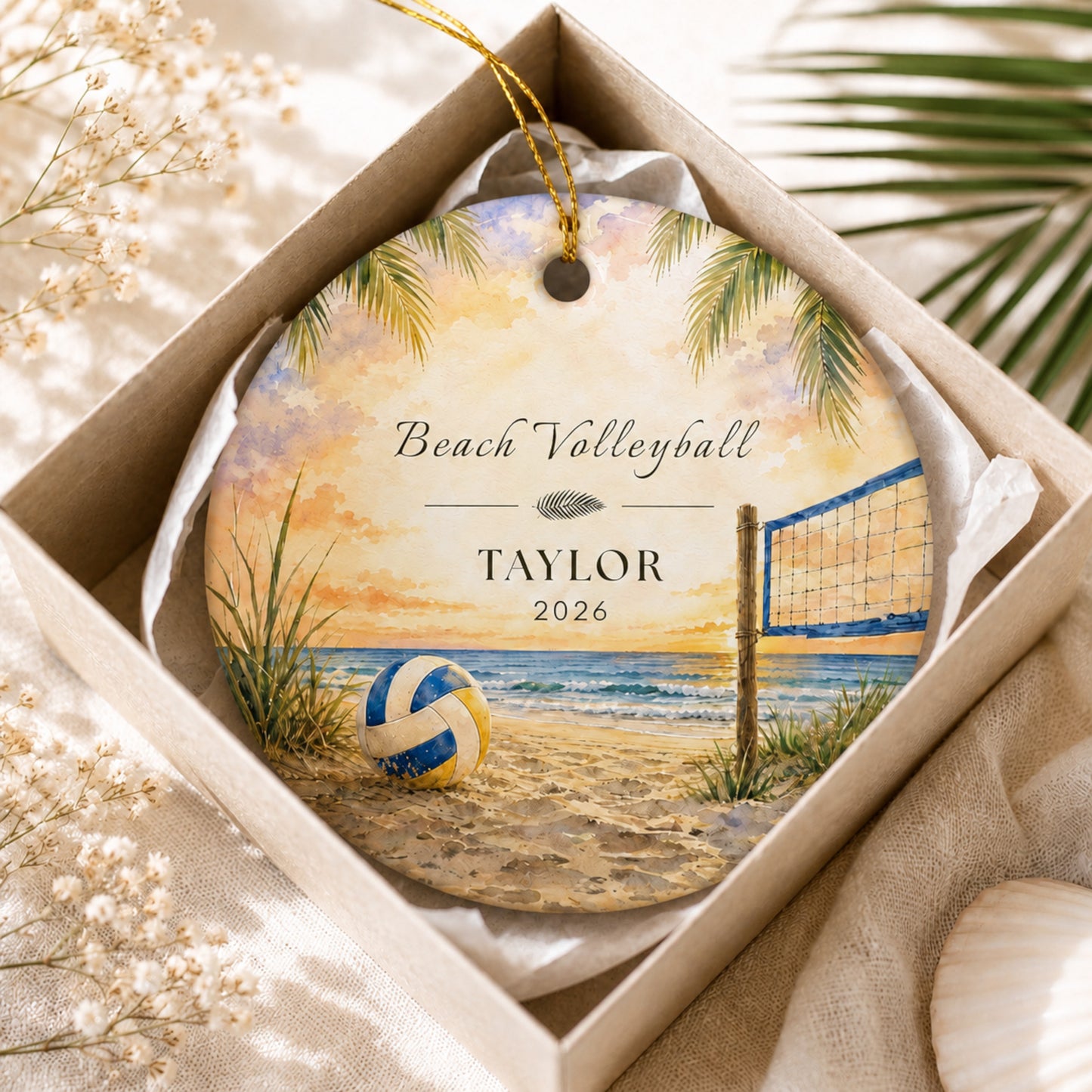 Personalized Beach Volleyball Ornament