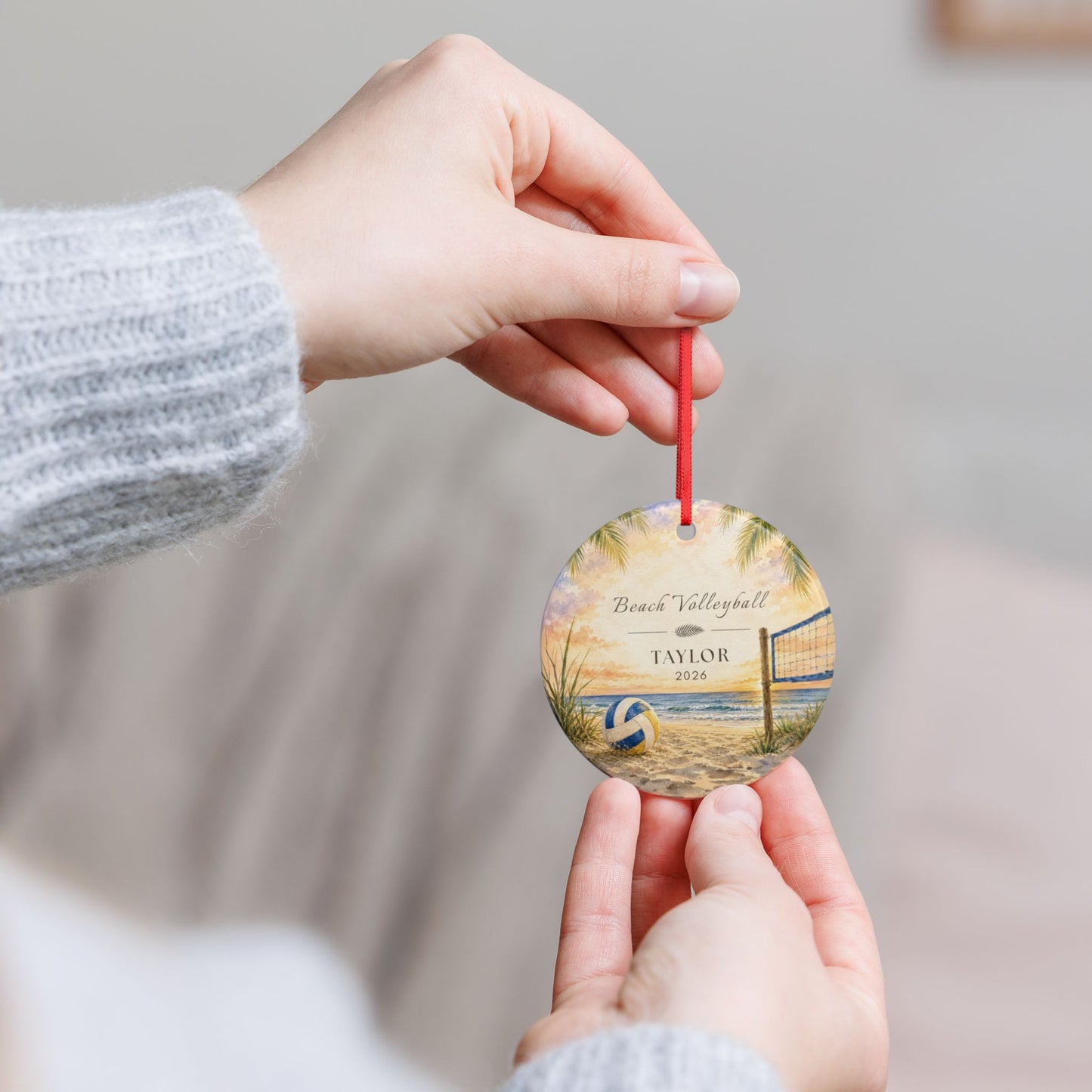 Personalized Beach Volleyball Ornament