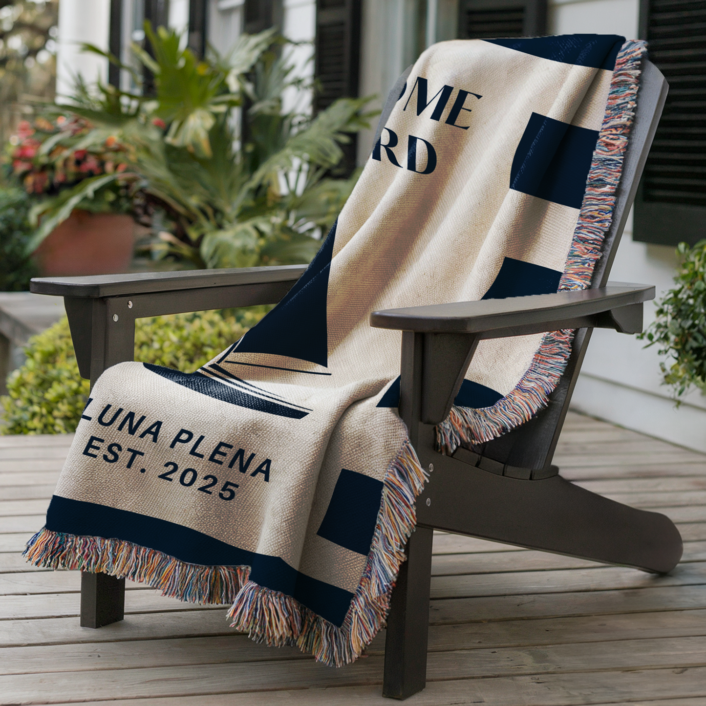 Personalized Woven Sailboat Blanket