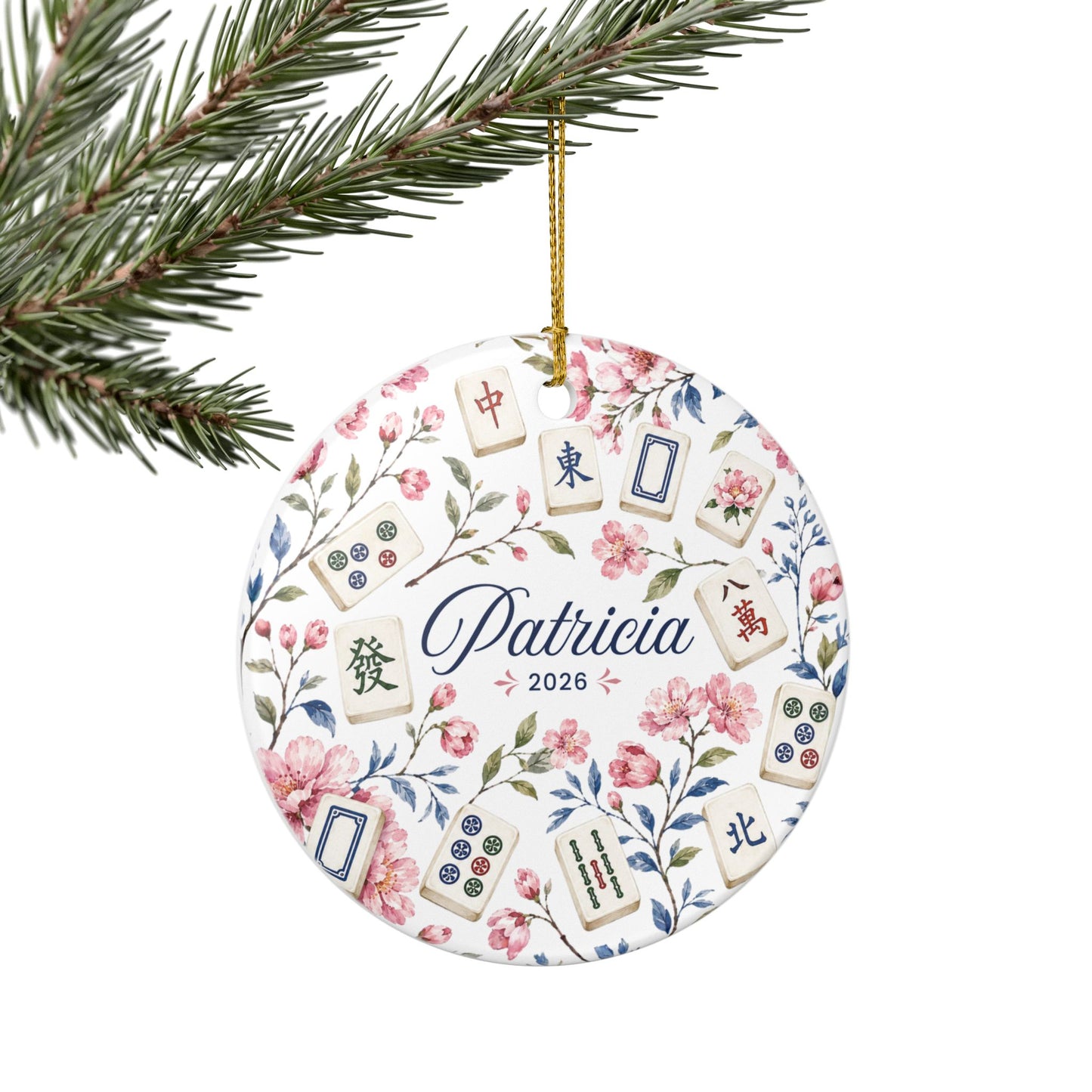 Personalized Mahjong Ceramic Ornament