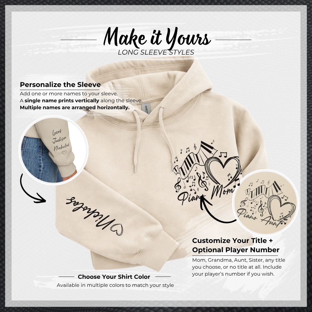 Personalized Piano Mom Sweatshirt