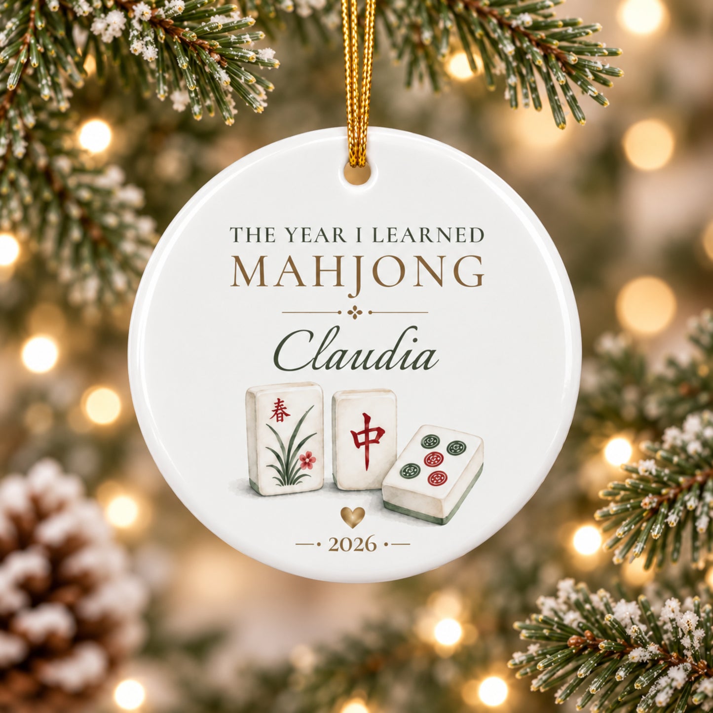 Personalized Mahjong Player Ornament