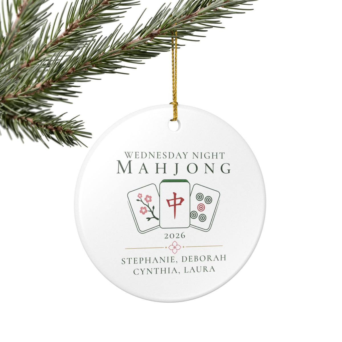 Personalized Mahjong Group Ornament