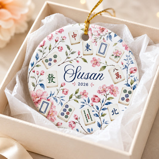 Personalized Mahjong Ceramic Ornament