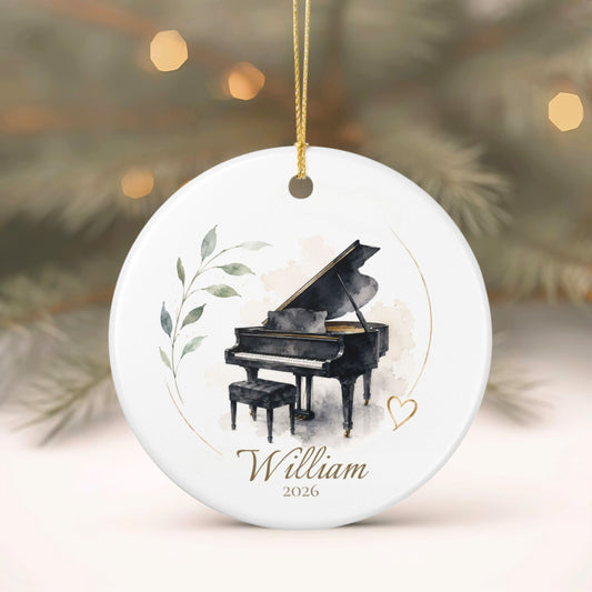 Personalized Ceramic Piano Ornament