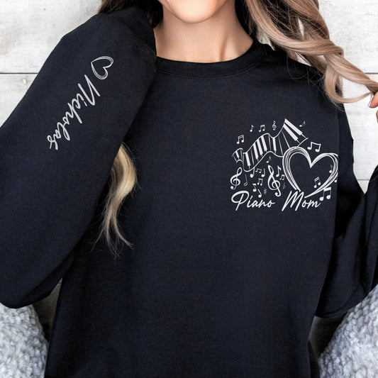 Personalized Piano Mom Sweatshirt