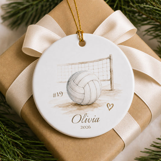 Personalized Ceramic Volleyball Ornament