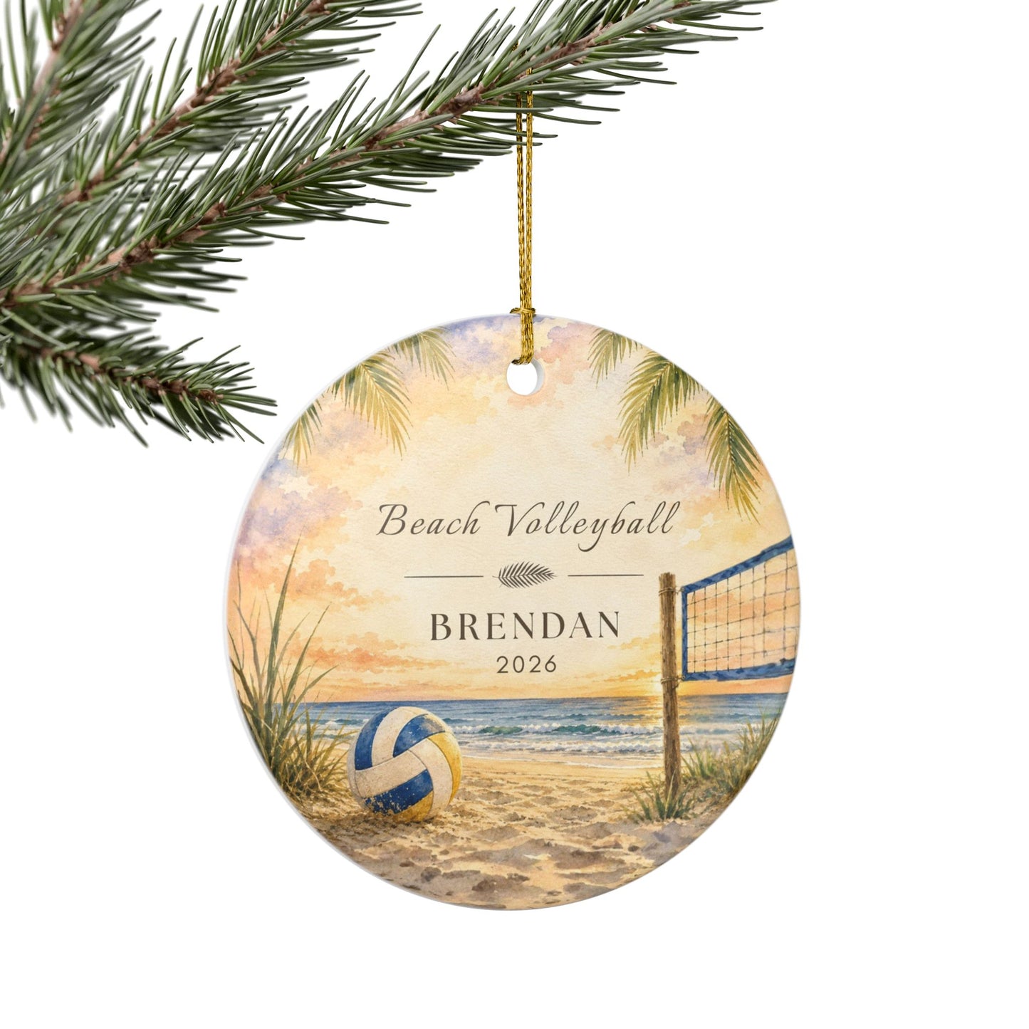Personalized Beach Volleyball Ornament