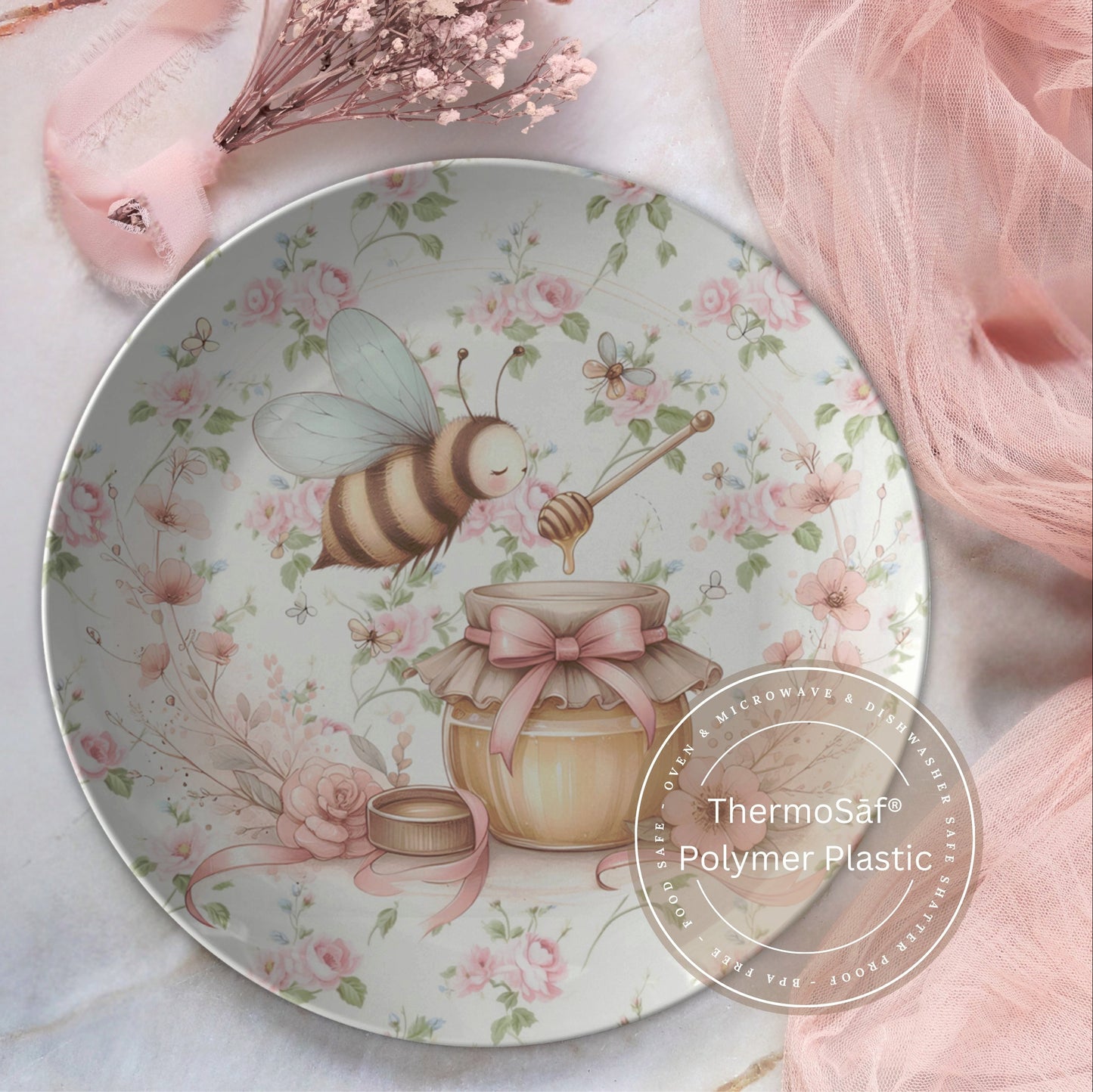 Honey & Blooms Polymer Bee Plate