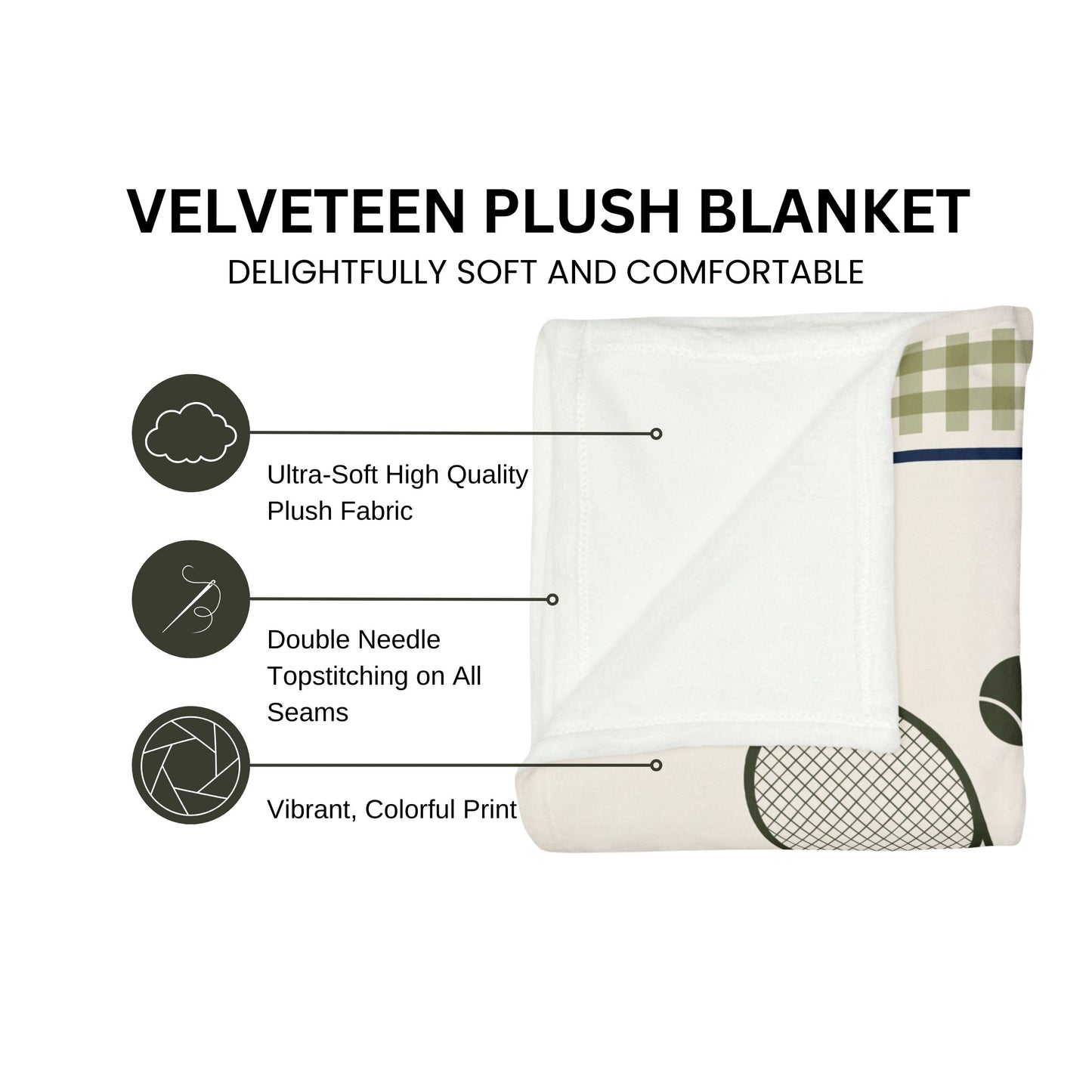Personalized Gingham Tennis Blanket