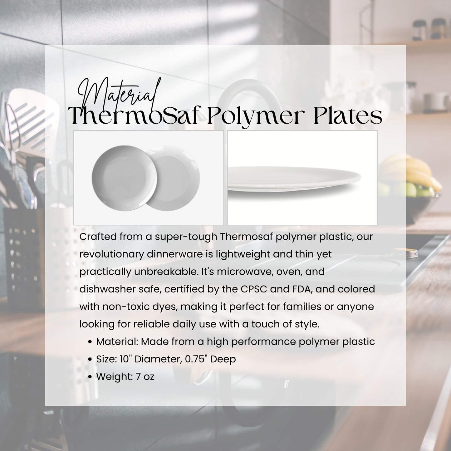 Thermosaf Polymer Floral Pumpkin Dinnerware