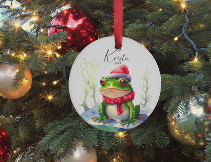 Personalized Frog Christmas Ornament