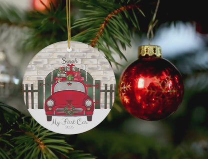 My First Car Christmas Ornament Personalized Custom Name Ornament