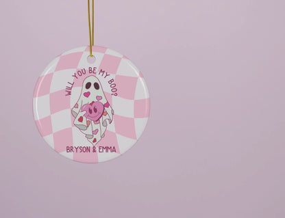 Personalized Ghost Valentines Day Ornament