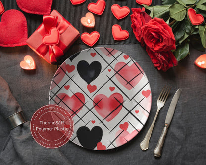 Thermosaf Polymer Plastic Dinner Plates Valentine Plates