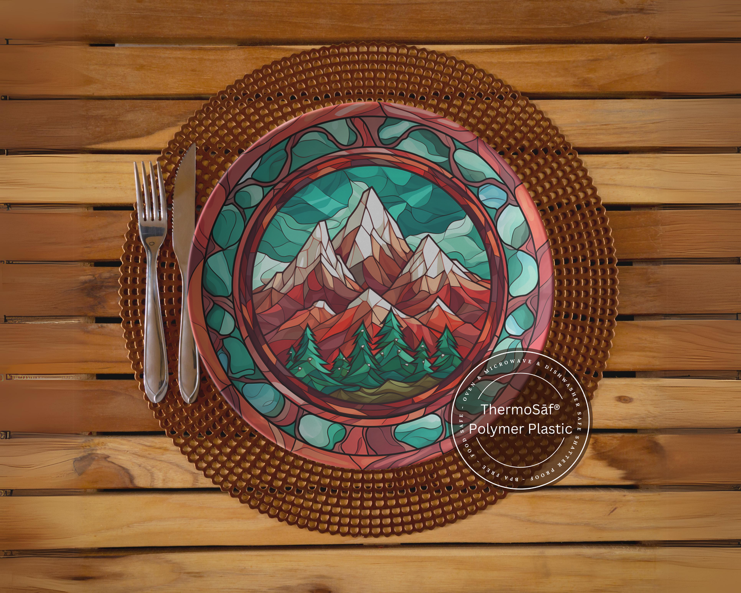 Rustic Fall Mountain Plastic Plates