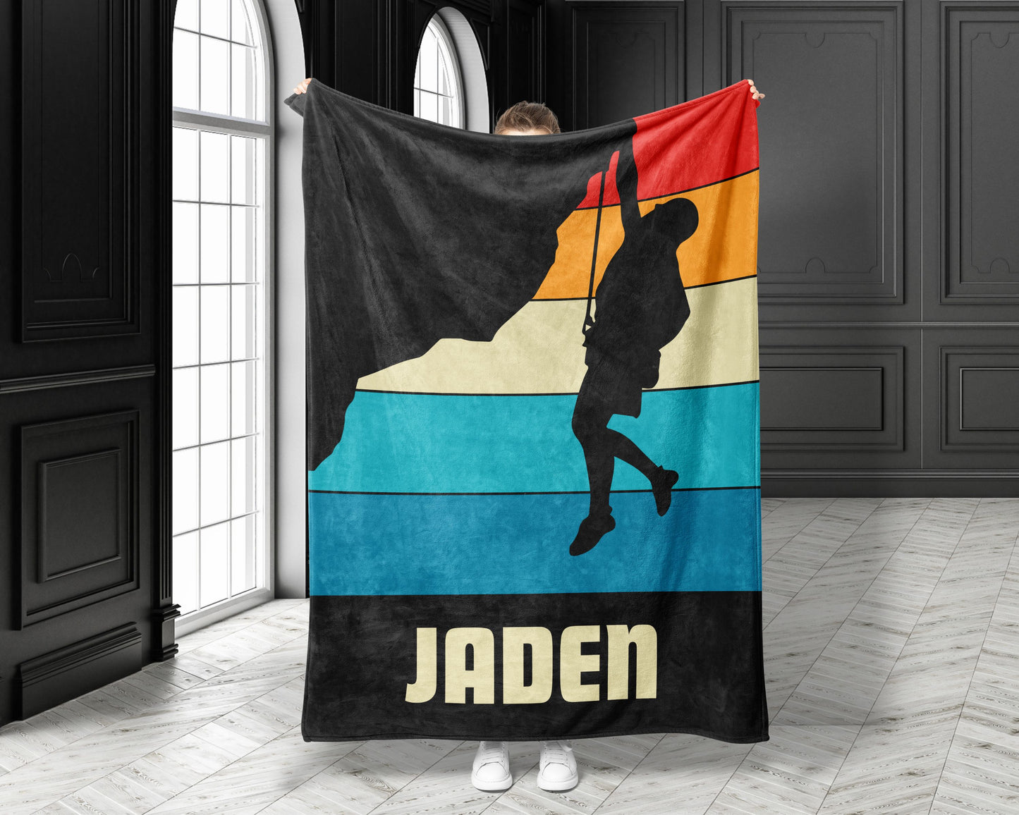 Personalized Rock Climbing Blanket Gift For Climbers