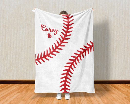 Custom Baseball Blanket With Name Personalized Baseball Gift