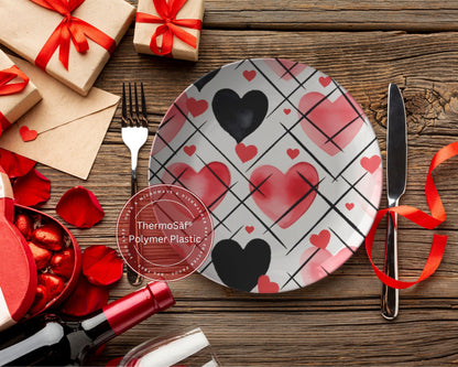 Thermosaf Polymer Plastic Dinner Plates Valentine Plates