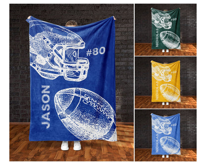 Custom Football Blanket Football Senior Gift