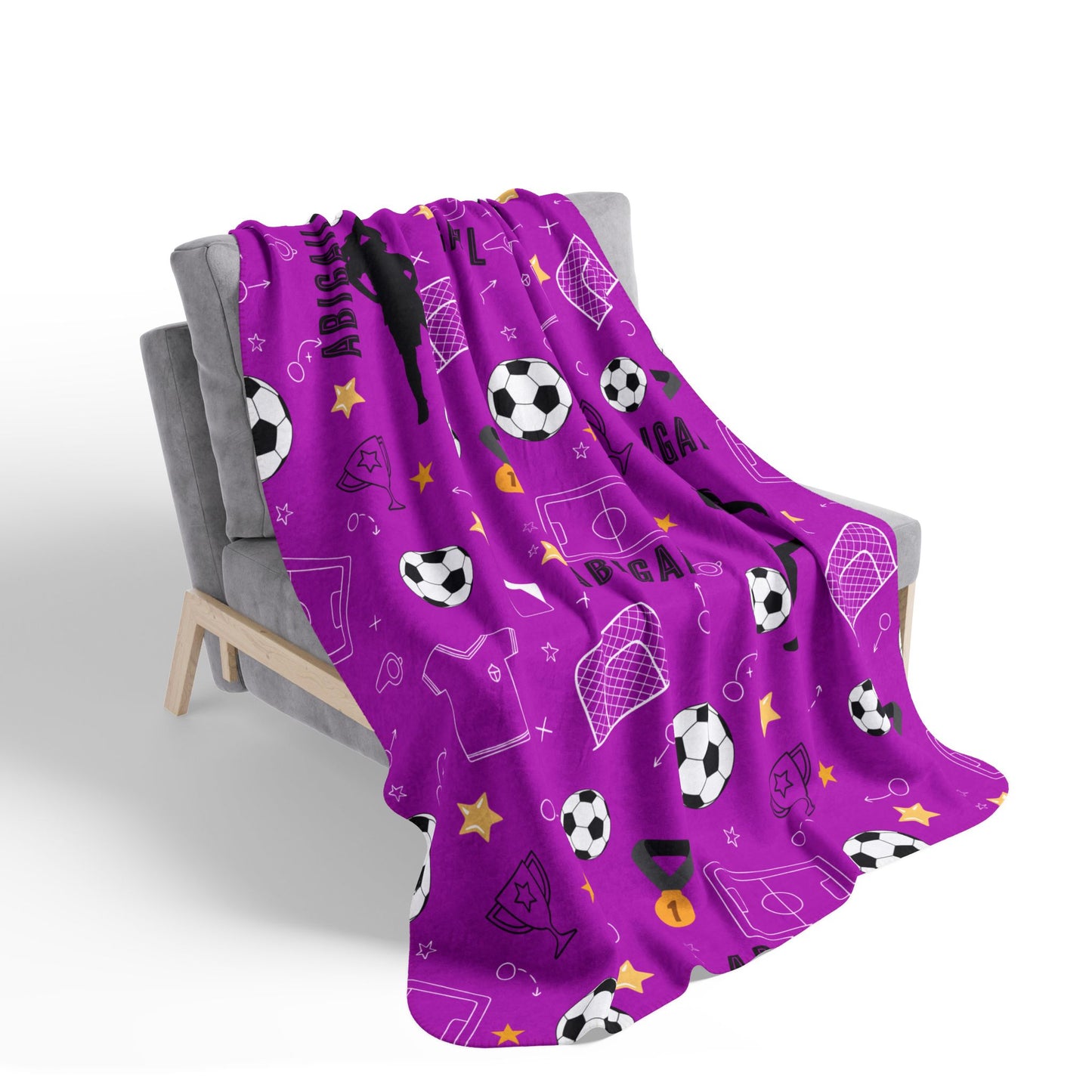 Custom Soccer Blanket Soccer Player Gift