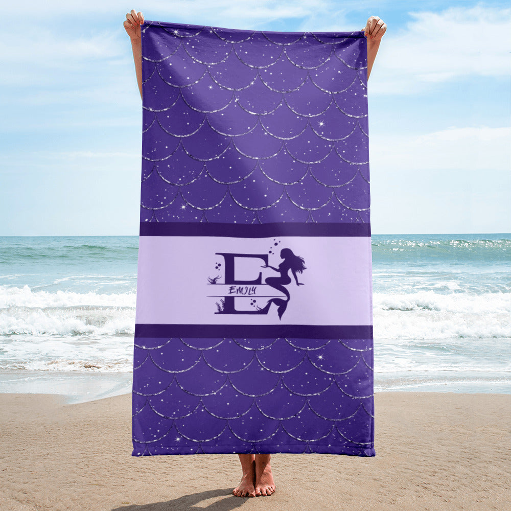 Mermaid Beach Towel Mermaid Core Monogram Beach Towel