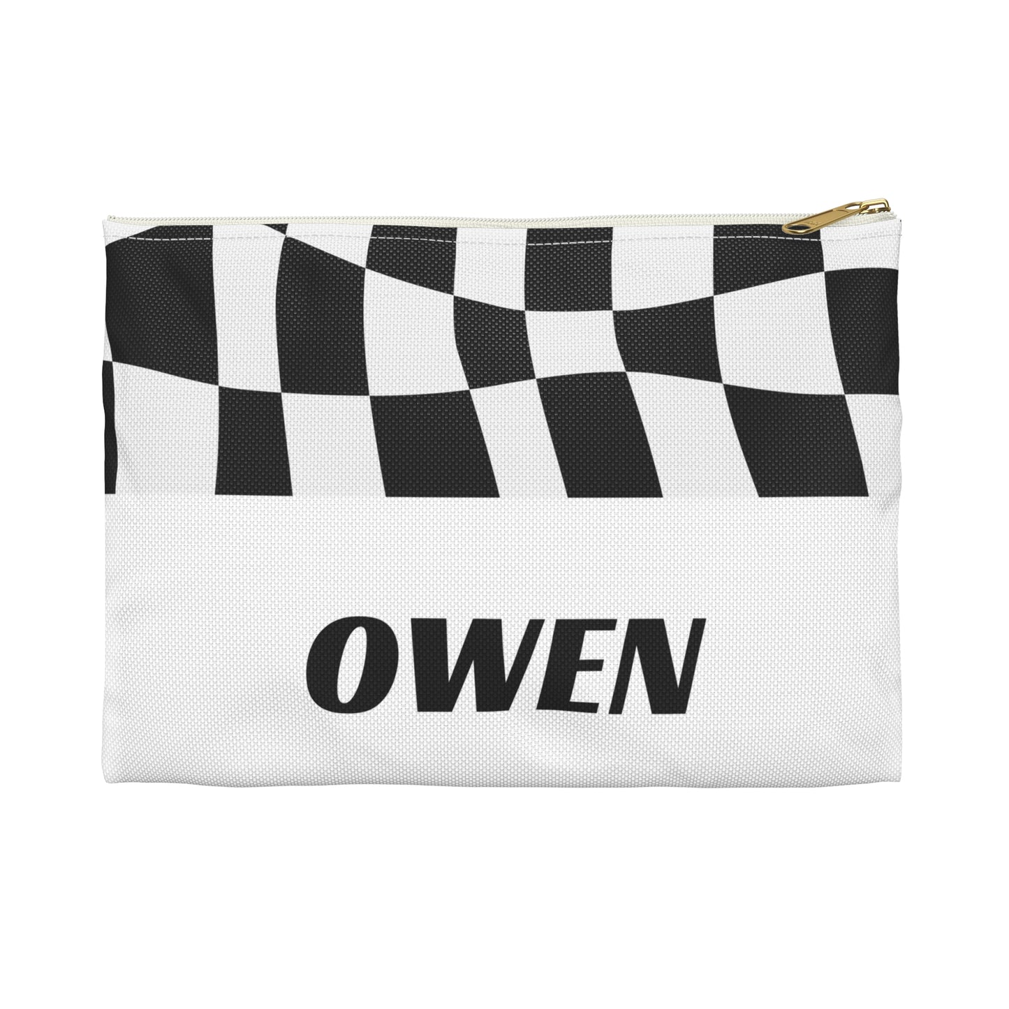 Checkered Flag Custom Zipper Pencil Pouch