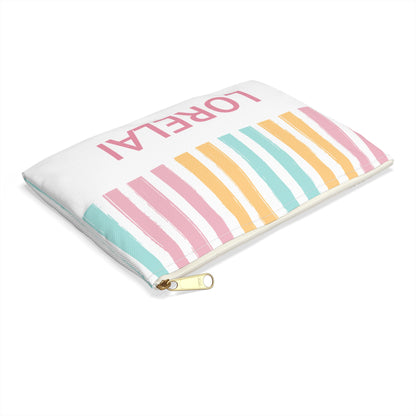 Personalized Pastel Striped Pencil Case Custom Back to School Gift