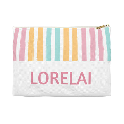 Personalized Pastel Striped Pencil Case Custom Back to School Gift