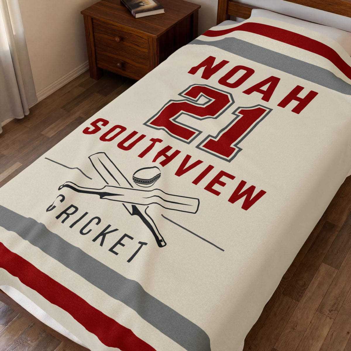 Personalized Cricket Blanket