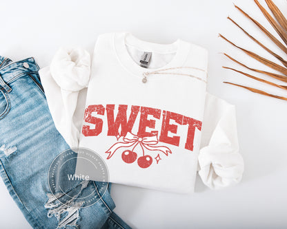 Retro Cherry Shirt Vintage Distressed Graphic Sweatshirt