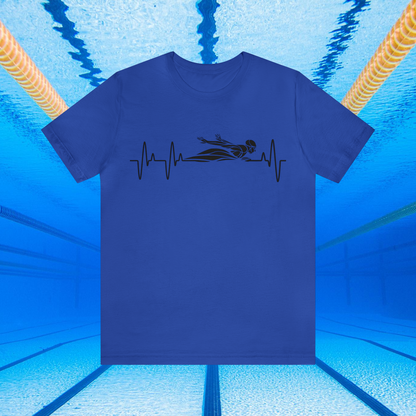 Swimming Heartbeat Shirt Swimmer T Shirt Gift for Swimming Coach Unisex Swimmer Tee Beach Vacation Shirt Swim Sport Shirt Gift For Swim Team