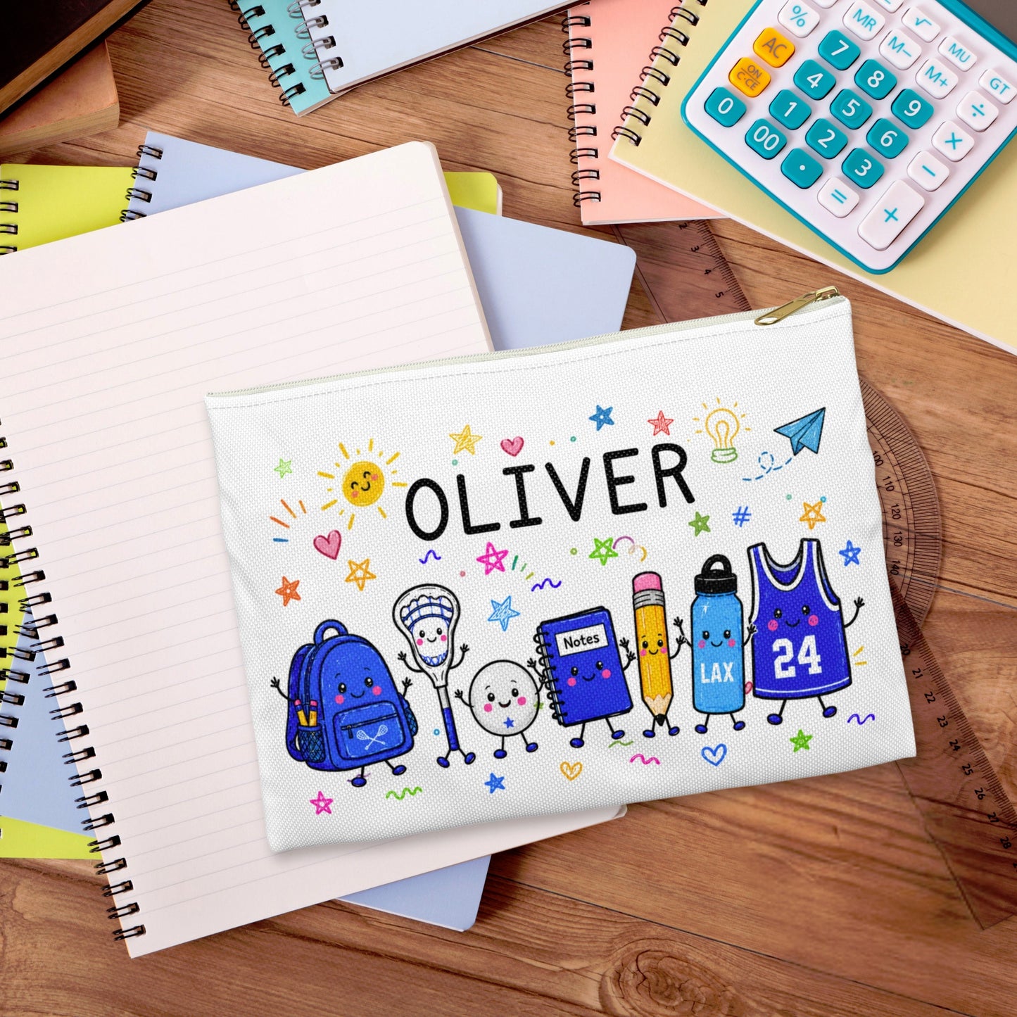 Personalized Lacrosse Pencil Case