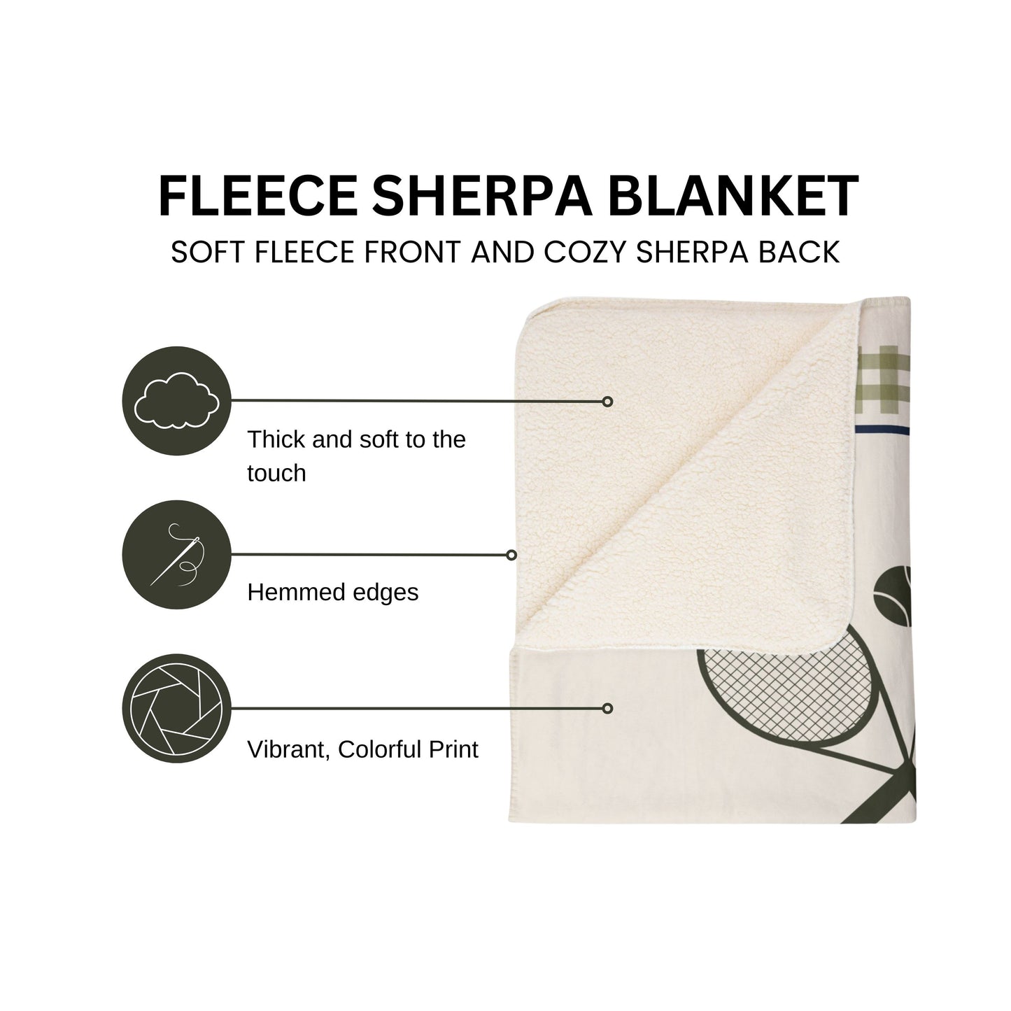 Personalized Gingham Tennis Blanket