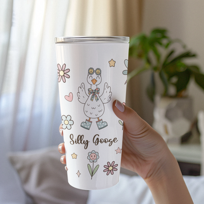 Floral Silly Goose 20 oz Tumbler