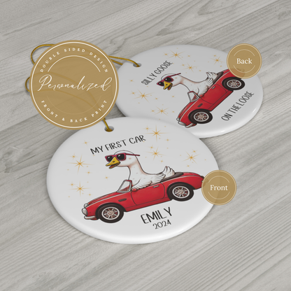 Silly Goose on the Loose Car Christmas Ornament